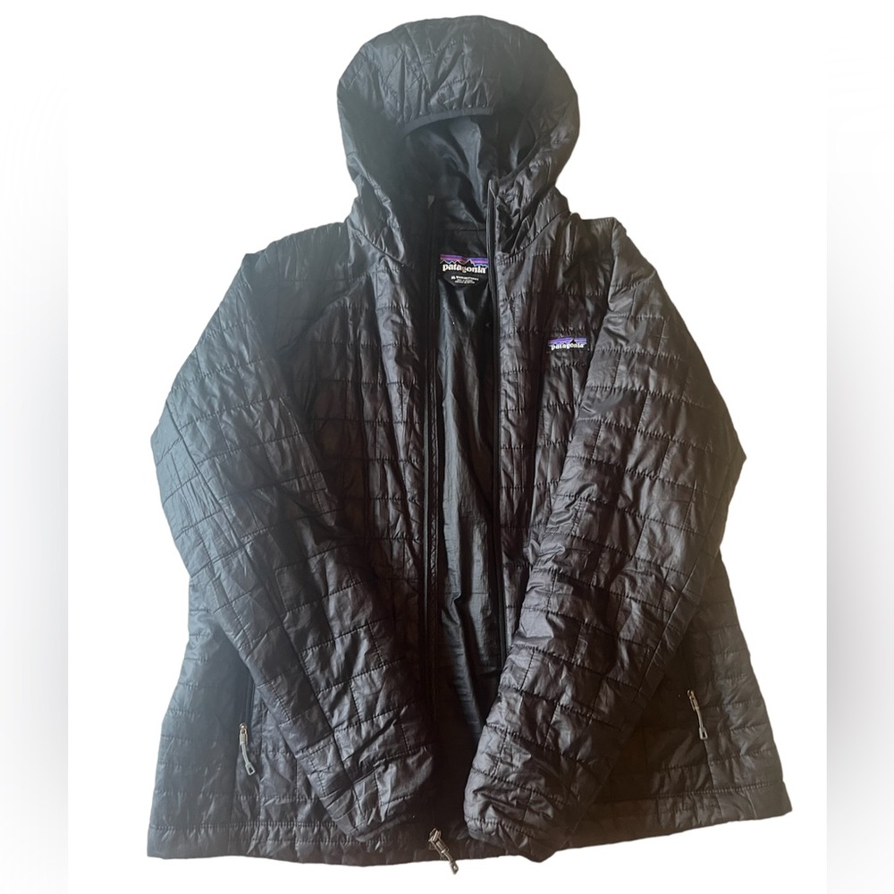 Black Patagonia Puffer Jacket With Hood!